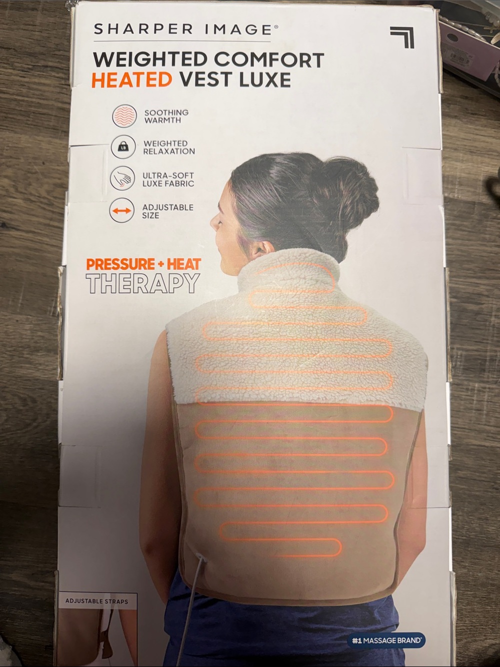 NWT Sharper Image Weighted Comfort Heated Vest Luxe Cream Tan